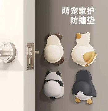 Anti-Collision Sticker Silicone Door Handle Bump Pad Cabinet Door Rear Bumper Strip Silent Granular Refrigerator Door Sticker Door Stopper Gadget