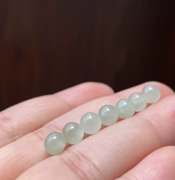 Natural Hetian Jade Loose Beads - Qing Shui Jade Round Beads for DIY Bracelets, Necklaces, and Gifts