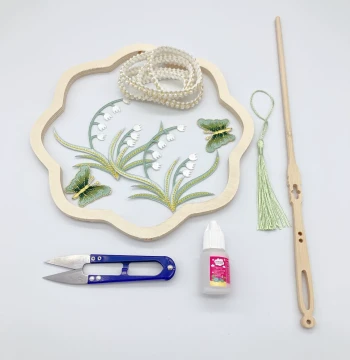 DIY Silkworm Silk Fan Materials Silkworm Silk Fan Skeleton Kit Silkworm Spinning Round Fan Frame Without Cocoons