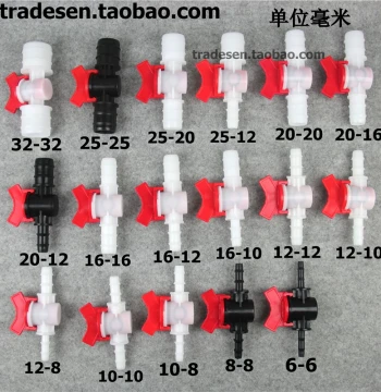 Hose Valve Barb Ball Valve Plastic Quick-Connect Fitting Hose Switch Reducing Adapter