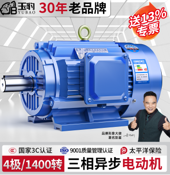 Three-Phase Asynchronous Motor YE-4 Pole 1400 RPM 0.37-315KW National Standard All-Copper Wire Motor 380V