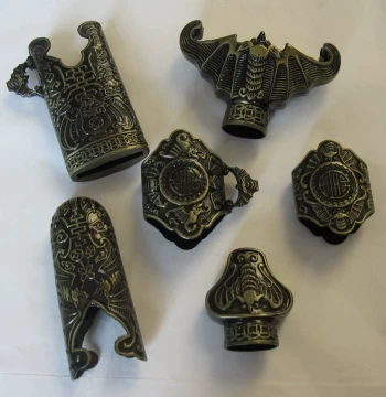 Longquan Tai Chi Sword Accessories - Alloy Sword Fittings in Antique Bronze Finish with Bat and Dragon Designs, Direct from Manufacturer