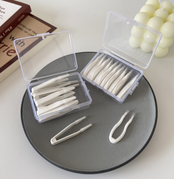 10-Pack Contact Lens Case with Silicone Tweezers, Colored Contact Lens Case, Wearing Rod Tools, Round-Tip Small Clips for Insertion and Removal