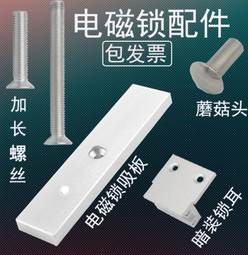Magnetic Lock Armature Plate Iron Block Magnet Plate Extended Screw Pack Nut Through-Fixing Mushroom Cap Pack Accessories Electromagnetic Lock