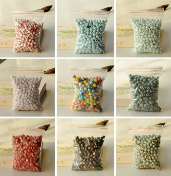 Jingdezhen Ceramic Small Jewelry DIY Handmade Woven Loose Beads 6mm Beads Bracelet Necklace Accessories Student Female Gift