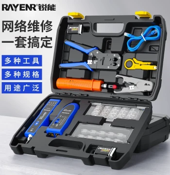 Ruineng Network Cable Crimping Tool Kit, Professional RJ45 Crimper with Tester and Wire Tracker for Super Cat5/Cat6/Cat7/Cat8 Cables