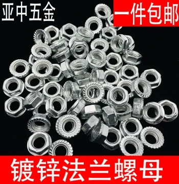Galvanized Hex Flange Nut Anti-Slip Cap with Integrated Washer Serrated Iron Locking Nut M5 M6 M8