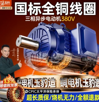 National Standard Durable All-Copper Core Motor 380V Three-Phase Burn-Proof Pure Copper Coil Small Three-Phase Asynchronous Motor