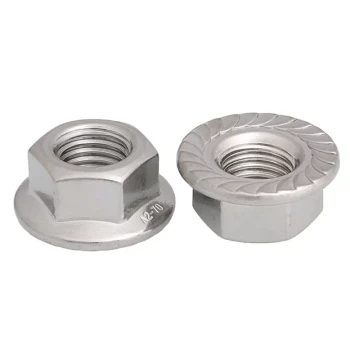 304/201/316 Stainless Steel Flange Nuts, Hex Locking with Integrated Washer, Anti-Slip Caps M3–M20