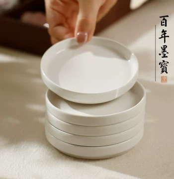 Mubai Ceramic Ink Dish and Watercolor Palette, 5-Layer Traditional Chinese Painting Tray for Art Students, Calligraphy Supplies