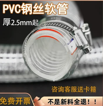 PVC Steel Wire Reinforced Hose, Transparent Plastic Water Pipe, 25mm 50mm, 1/2/3 Inch, 4/6 Division, High-Temperature & Freeze-Resistant Drainage Pipe