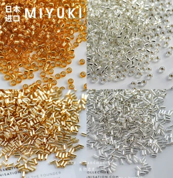 Japanese Imported Miyuki Transparent Silver-Lined Seed Beads 1.5/2.0/3.0mm Gold Silver Beading Handmade DIY Materials