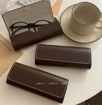 Clearance Vintage Coffee/Solid Color Minimalist Glasses Case Sunglasses Case Japanese Style Lightweight Portable Glasses Storage Box for Men and Women