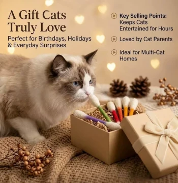 Cross-Border New Amazon Creative Personalized Practical Cat Toys with Catnip, Extra-Large Cotton Swab for Cats