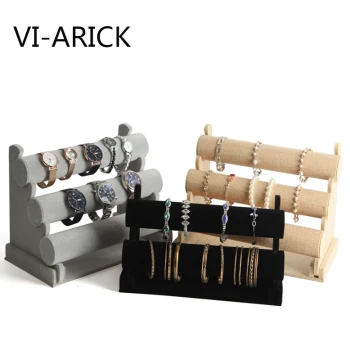 VI-ARICK Velvet Single Layer Triple Layer Bracelet Rack Display Stand Jewelry Display Stand Watch Bracelet Rack