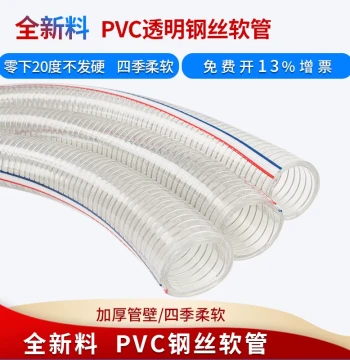 PVC Steel Wire Reinforced Hose Oil Pipe Transparent Flexible Tube Thickened High-Pressure Explosion-Proof Water Pipe Plastic 2-inch Steel Wire Hose