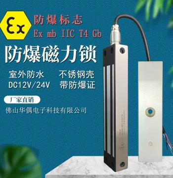 Huaou Waterproof 350kg Single Door Electromagnetic Lock, Explosion-Proof Access Control System, Outdoor Stainless Steel Housing Explosion-Proof Magnetic Lock