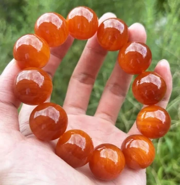 Authentic Source Dragon Blood Wood Bracelet Fully Translucent Imperial Raw Wood Cultural Play Beads 2.0 Polishing Men's and Women's Bracelet