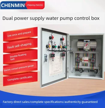 Dual Power Water Pump Control Box One Active One Standby Sewage Submersible Stabilized Power Distribution Cabinet Automatic Float Ball Electric Contact Pressure Gauge
