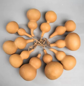 Natural Real Small Gourd Pendant with Pyrography, Handcrafted Art Piece, Open-Top Wooden Gourd Ornament for Ceiling Decoration (Wholesale)
