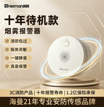 HEIMAN Home Smoke Alarm, Independent Fire Detector with 3C Certification, Photoelectric Sensor for Kitchen Smoke Detection