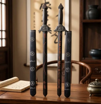 Feicheng Peach Wood One-piece Sword Heavenly Master Dragon Tiger Seven-Star Sword Taoist Supplies Ritual Tool Zhang Tianshi Sword Five Thunder Sword with Scabbard