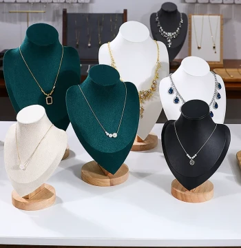 Yapo Solid Wood Mannequin Jewelry Stand Necklace Display Stand Counter Jewelry Display Prop Jewelry Stall Rack