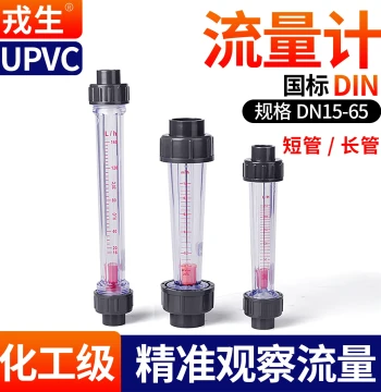 Rongsheng UPVC Plastic Pipe Rotor Flowmeter Short Tube LZS-15/25/32/50 Float Liquid PVC Pipeline