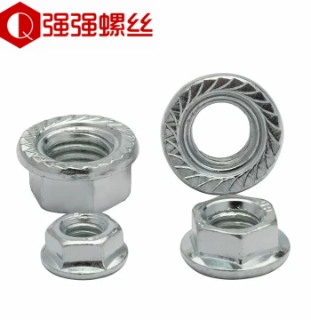 White Zinc Plated Hex Flange Nuts Serrated Anti-Slip Caps M3 M4 M5 M6 M8 M10 M12 M14 M16