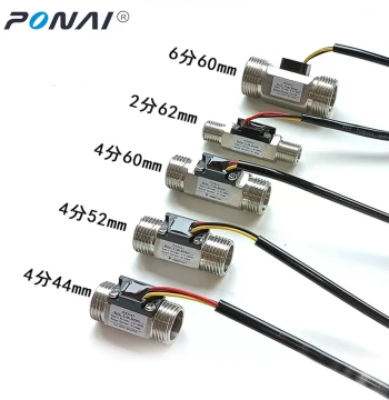 2/4/6 Division 1 Inch 1.5 Inch Stainless Steel Hall Effect High-Temperature Water Flow Sensor Pulse PONAI Water Control Machine