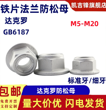 Grade 10 Dacromet Hexagonal Iron Sheet Flange Locking Nut GB6187 Anti-Loosening Nut M6-M20