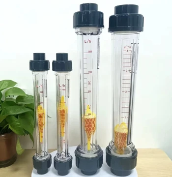 Long Tube Flowmeter Without Guide Rod, LFS15/25/50 Plastic Rotor Float Flow Meter for Liquid Water, Pipeline Type