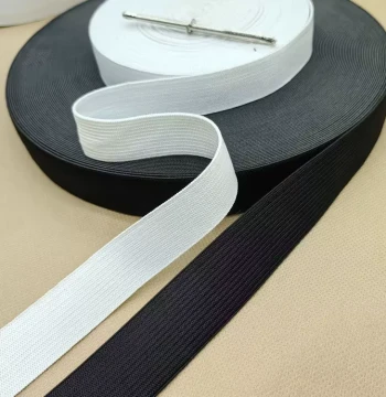 Free Shipping Imported Latex Thread Thickened Black and White Elastic Band, Plain Weave Flat Elastic Belt, Pants Waistband Rubber Bands
