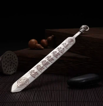 Gray Bear Daoist Master Knife Pendant Tea Knife Taiqing Ziwei Seal Vintage Distressed Golden Print Five Thunder Seven Stars Amulet