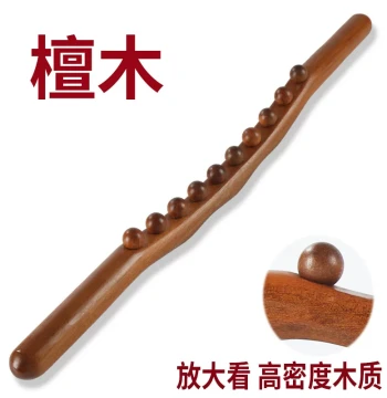 Sandalwood Fascia Rolling Stick Massage Stick Universal Full Body Gua Sha Tool Professional Back Opening Meridian Roller Solid Wood