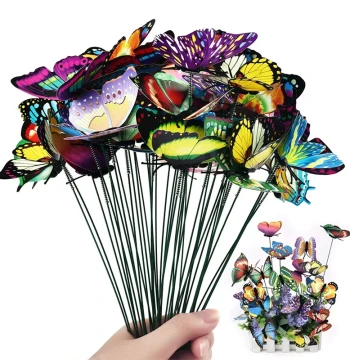 3D Simulation Butterfly Garden Stakes - Decorative Inserts for Flower Pots, Lawns, and Courtyards