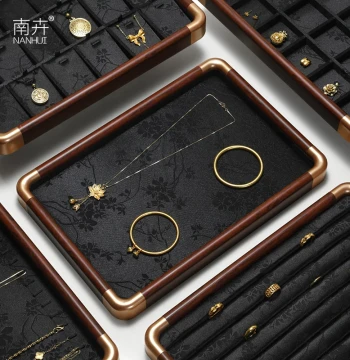 Nanhui Jewelry Display Tray Ring Necklace Bracelet Jade Storage Tray High-End Wooden Jewelry Inspection Tray