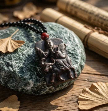 Taoist Pendant, Old Jujube Wood Pendant, Taiqing Daode Tianzun Pendant, Dao Jing Shi Bao Pendant, Taishang Laojun Pendant, Processed