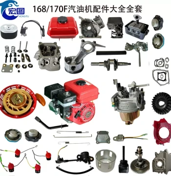 Complete 170 Gasoline Engine Parts Kit for 170F Mini Tillers - Recoil Starter, Carburetor, Muffler, Fuel Tank, Spark Plug, Air Filter