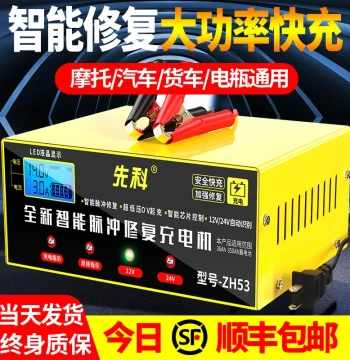 12V/24V High-Power Universal Automatic Smart Car Battery Charger with Repair Function