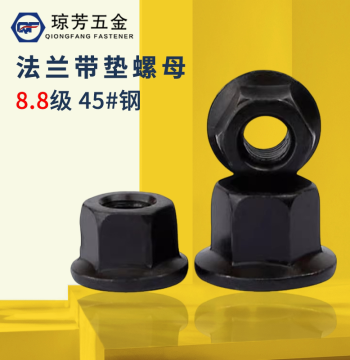 Flange Nut with Integrated Washer, Raised Thick Hex Design for Mold Clamping, Grade 10.9, M8/M10/M24