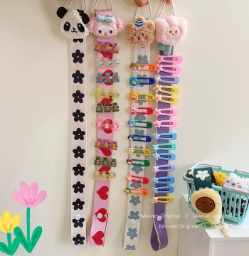 Cartoon Plush Hair Clip Organizer, Cute Multi-Function Hanging Holder for Claw Clips, Headbands, Hair Ties, Baby Hair Accessories Storage for Women