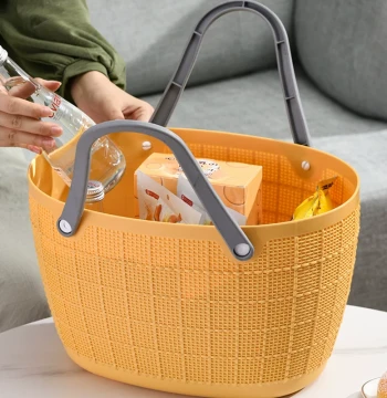Handheld Shopping Basket, Bath Basket, Plastic Large Supermarket Vegetable Basket, Storage Basket, Laundry Sorting Basket