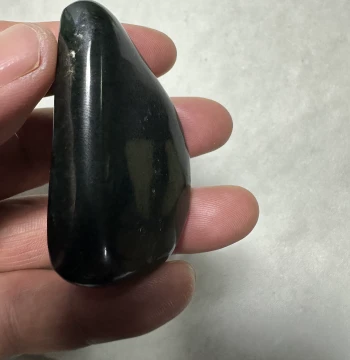 59g Hetian Jade Tower Green Black Mutton Fat Pure Black Jade Seed Material Rough Stone - Handheld Play Piece, Xinjiang Material with Certificate Guarantee