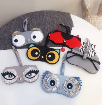 Instagram-Style Girly Fashion Glasses Case, Sunglasses & Myopia Glasses Storage Bag, Cute Portable Pouch with Keychain
