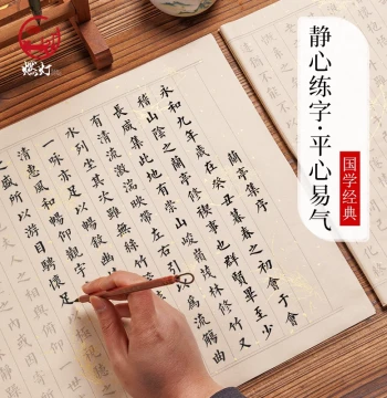Randeng Small Regular Script Copybook Set - Classics like Thousand Character Classic, Lanting Xu, Tengwang Ge Xu - Beginner Calligraphy Practice with Brush Pen for Adults