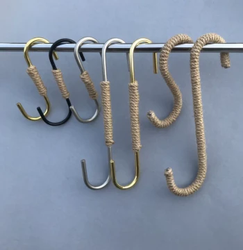 Jute Rope S-Hooks for Clothing Stores: Flat S-Shaped Garment Hooks for Pants, Men's and Women's Apparel Racks – New Arrival