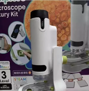 Science Can Children's Microscope, Dedicated for Elementary and Middle School Students, 250x Optical Handheld Portable Biological Microscope