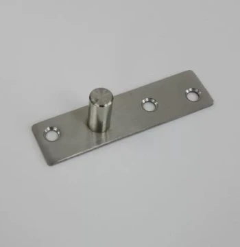 Floor Spring Glass Door Pivot Axis, Stainless Steel Door Hinge Center Pin with Iron Plate Fittings, T-Shaped Top Clamp Matching Pivot Plate