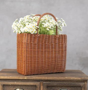 Grocery Basket, Bath Basket, Shopping Basket, Picnic Basket, Gift Basket, Wedding Hand-Carried Basket, Large Capacity Plastic Woven Bag